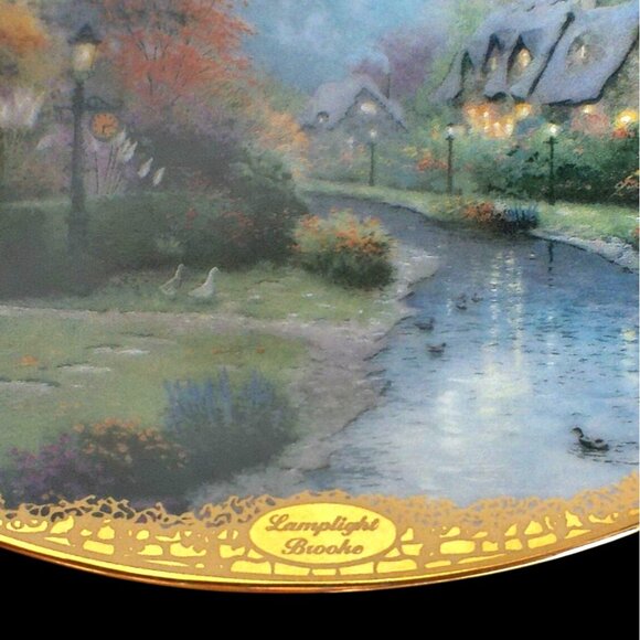 Thomas Kinkade Lamplight Brooke Limited Edition Collectible Plate By Bradford Ex - Picture 2 of 5